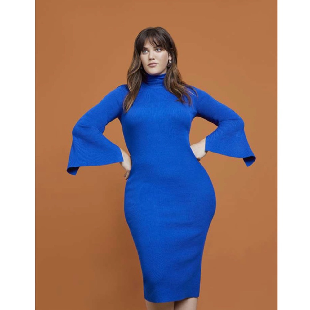 R29 x ELOQUII Long Sleeve Rib Sweater Dress 22/24
